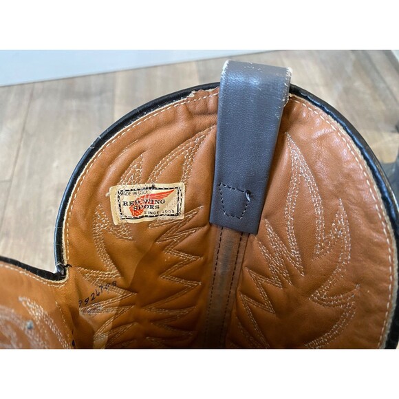 Red Wing Bullhide Mens 7 D Gray Leather Cowboy Western Boots 9807 USA Made